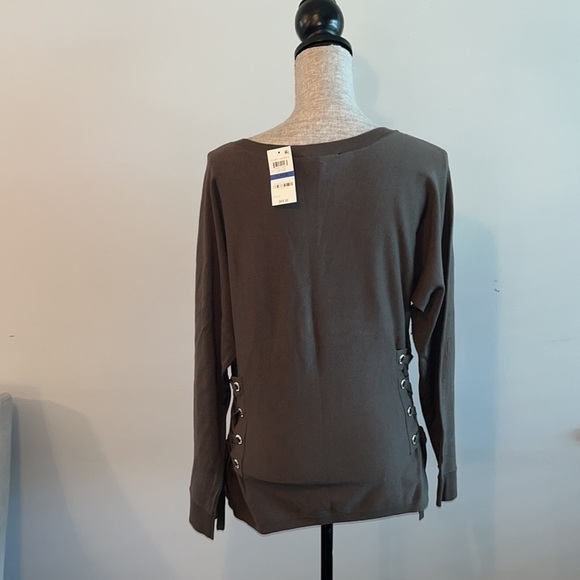 INC Side Lace Up Olive Sweater NWT size Extra Large. NWT - Picture 5 of 7